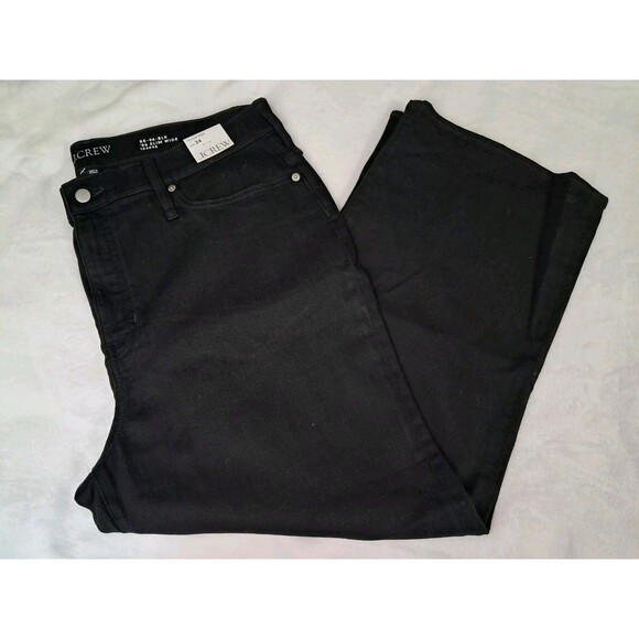 J.Crew Slim Wide Jean Black SMALL FLAW BELTLOOP CC586 Size 34 NWT - Picture 4 of 12
